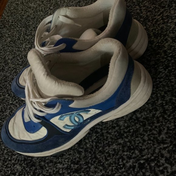 Blue and White Chanel Running Shoes - Picture 5 of 6